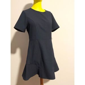 Navy Blue Skater Dress with Frilly Bottom
